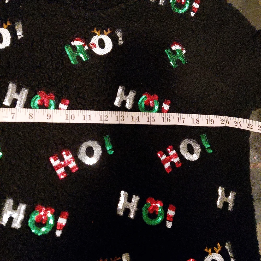 Christmas Festive Black Sweater with Holiday Accents Size XL - Picture 4 of 6